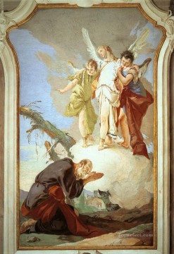 ジョバンニ・バティスタ・ティエポロ Painting - パトリアルカーレ宮殿 アブラハム・ジョヴァンニ・バティスタ・ティエポロに現れる三人の天使